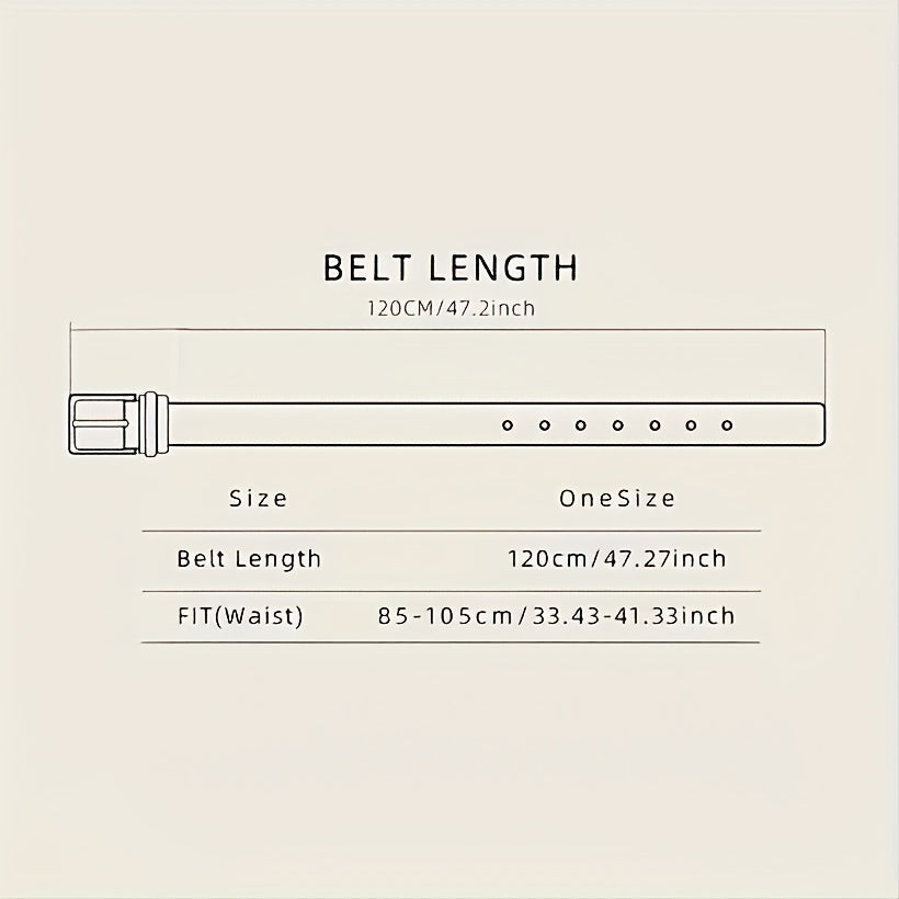 Embossed Leather Belt Retro Casual Waistband For Men