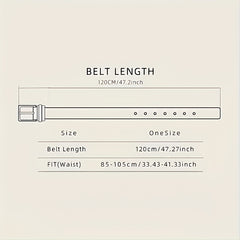 Men's Casual Middle Youth Jeans Leather Belt with Automatic Buckle