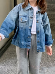 Girls' Ombre Denim Jacket Street Outwear Kids Outfit