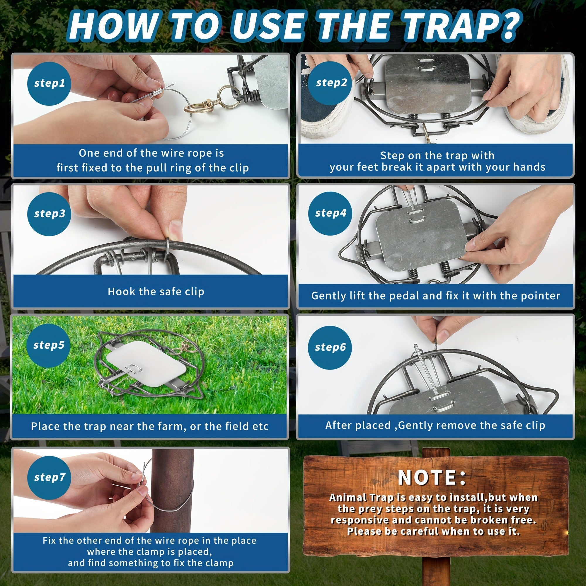 2 Pack Spring Traps - Outdoor and Home Use