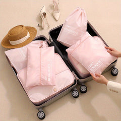 6Pcs Travel Packing Cubes Laundry Shoe Bag Organizer Set for Suitcase