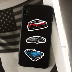 50pcs Sports Car Racing Waterproof Stickers for Water Bottle Laptop Decal