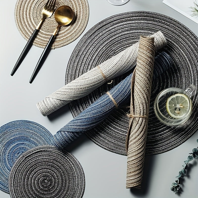 4pcs Boho Ramie Coasters Heat Insulating Placemats for Home Decor