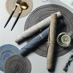 4pcs Boho Ramie Coasters Heat Insulating Placemats for Home Decor