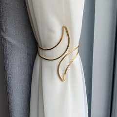 1pc Geometric Pattern Golden Curtain Tieback