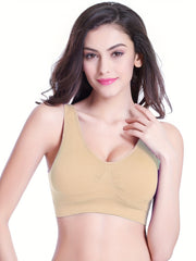 3pcs Wireless Sports Bras Comfy & Breathable Running Yoga Tank Bra