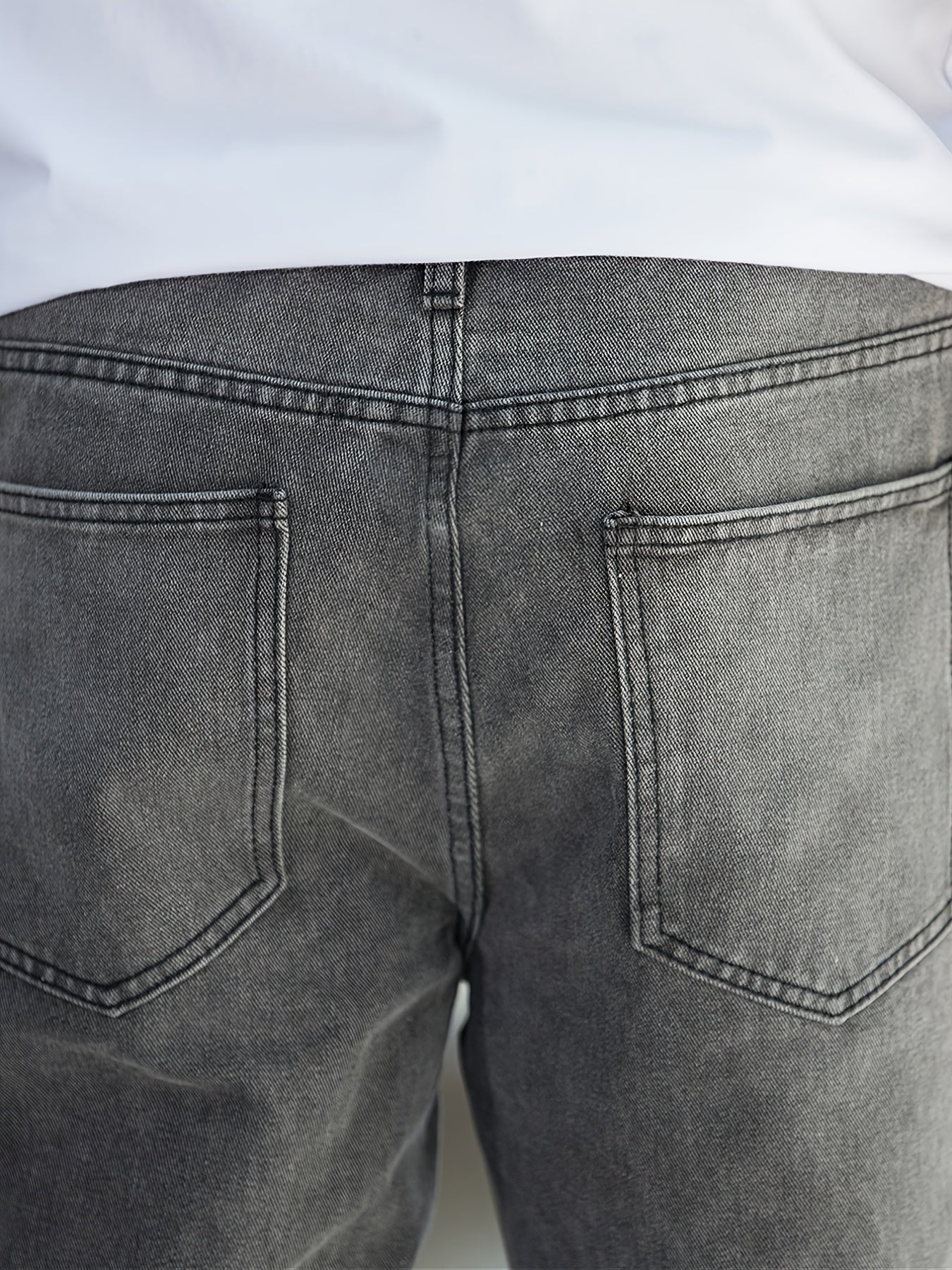 Men's Soft Grey Straight Jeans