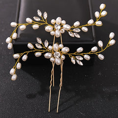 Crystal Faux Pearl Wedding Hair Comb Bride Hairpin Accessories