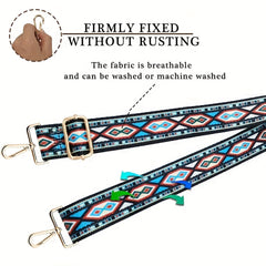 Geometric Pattern Bag Strap Replacement Wide Shoulder DIY Travel Accessories
