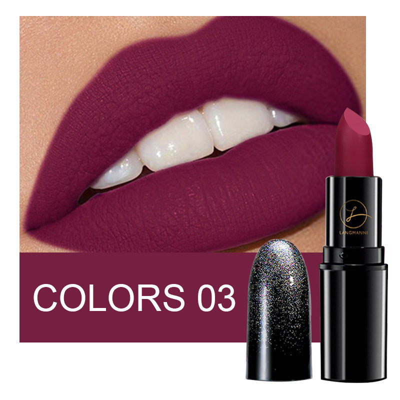Longwear Matte Lipstick 6 Colors Waterproof Velvet Finish