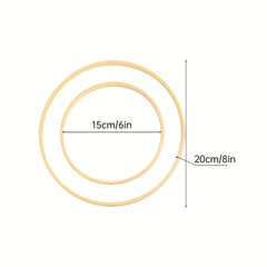 12pcs Wooden Bamboo Floral Hoop Wreath Rings for DIY Wedding Decor