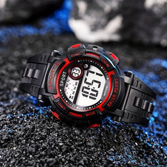 Boys Girls Teen Casual Digital Silicone Watch Multifunctional Electronic Gift