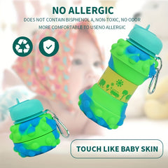550ml Foldable Water Bottle Leak-proof Portable Collapsible Outdoor Fitness Cup