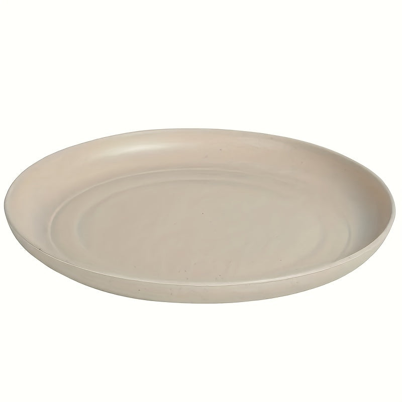 5pcs 22.86cm Plastic Dinner Plates Set, Reusable & Sturdy