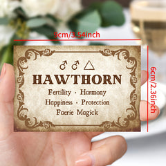 Set of 40 Vintage Witchcraft Herbs Flashcards with Meanings & Symbols