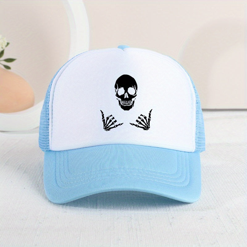 Skull Stitching Mesh Cap Sun Protection Breathable Cap