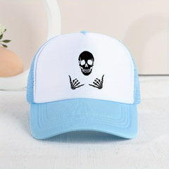 Skull Stitching Mesh Cap Sun Protection Breathable Cap