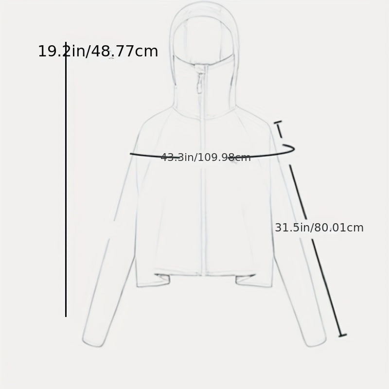 Gray Ice Silk Sun Jacket Hoodie Causal Windproof UV Protection