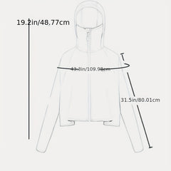 Gray Ice Silk Sun Jacket Hoodie Causal Windproof UV Protection