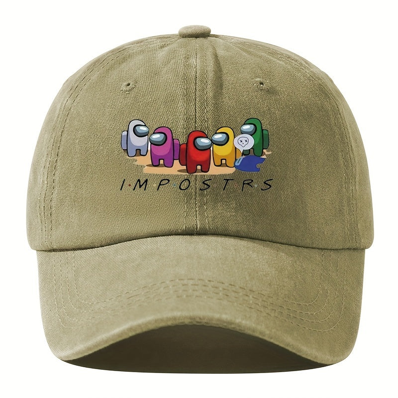 Cartoon Print Baseball Cap Outdoor Sun Hat For Men And Women