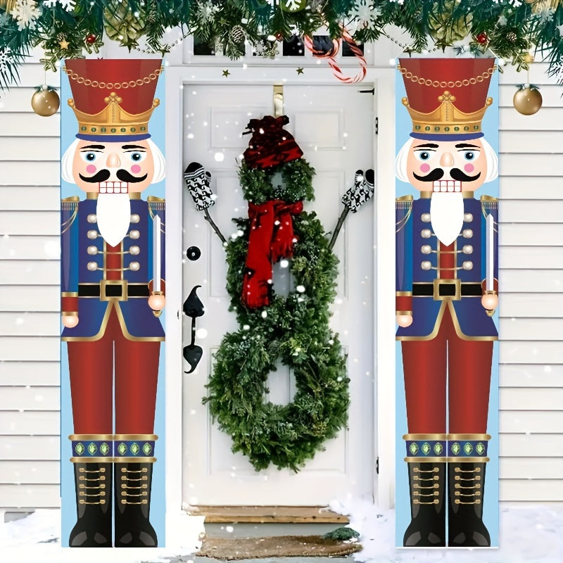 Nutcracker Christmas Decorations Outdoor Life Size Soldier Model Banners
