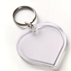 10pcs Heart Acrylic Blank DIY Photo Key Chains - Heart Shape Bag Accessories