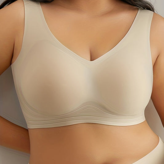 Seamless Solid High Stretch Invisible Bra with Removable Pads