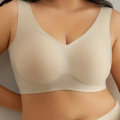 Seamless Solid High Stretch Invisible Bra with Removable Pads