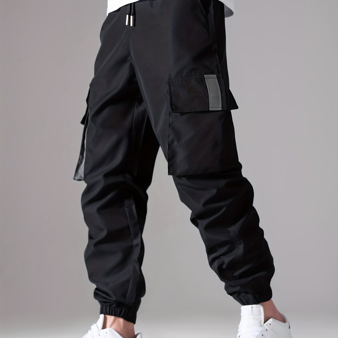 Men's Drawstring Cargo Pants Loose Fit Joggers