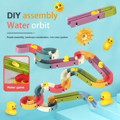 Duck Slide Bath Toys For Kids DIY Wall Track Building Set