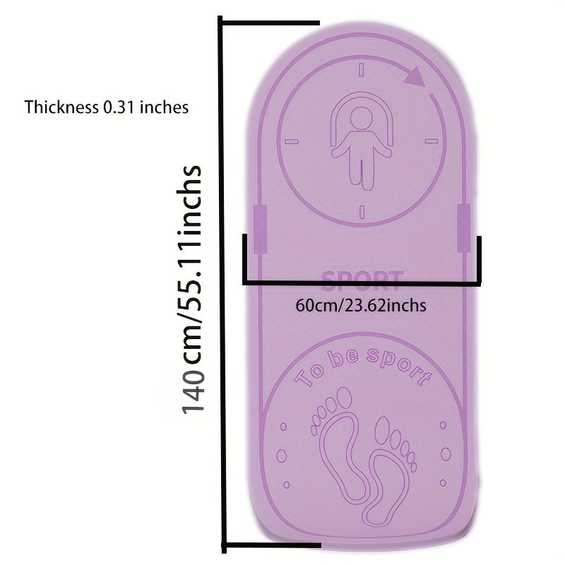Portable TPE 8mm Thick Oval Yoga Mat Non-slip 140x55in