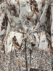 Plants Print Off Shoulder Top & Shorts Set