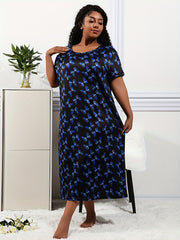 Butterfly Print Casual Loungewear Dress