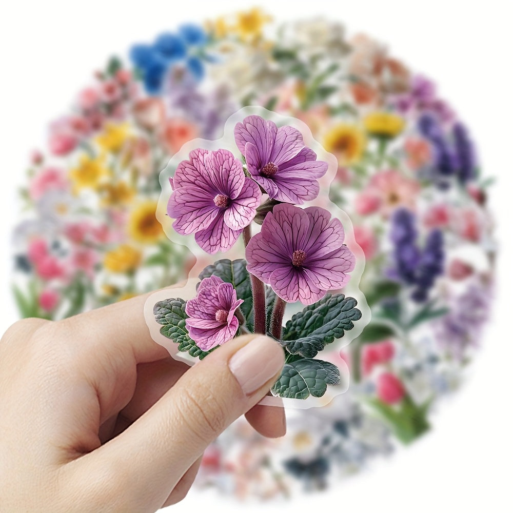 25 Blooming Flower Stickers Reusable Vinyl Stickers for Scrapbooks Cars Laptops