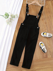 Girls Cotton Casual Overall Long Jumpsuit