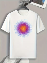 Pattern Print Men's Graphic T shirt for Summer