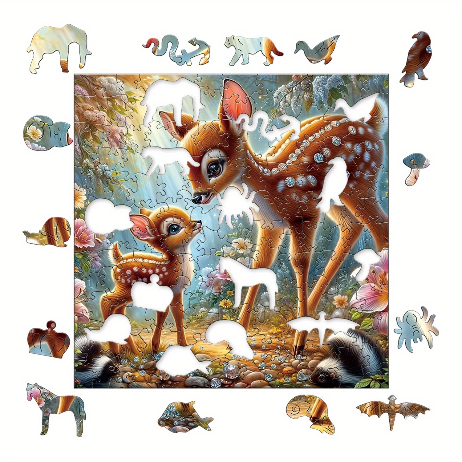Wooden Puzzle Diamond Deer - Challenging Plywood Puzzle