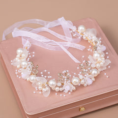 Floral Pearl Bridal Headband Flower Wedding Accessory