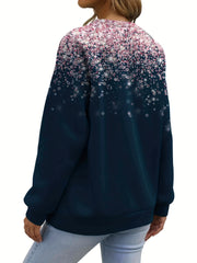 Gradient Print Pullover Sweatshirt Women's Casual Crew Neck Sweatshirt