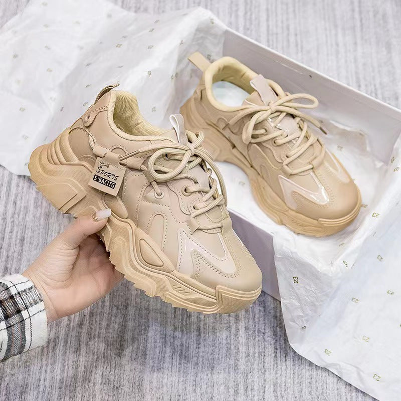 Platform Sneakers Comfortable Lace Up Sports Shoes Casual Walking Low Top Shoes