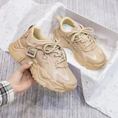 Platform Sneakers Comfortable Lace Up Sports Shoes Casual Walking Low Top Shoes