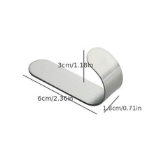5pcs Stainless Steel Adhesive Hooks Kitchen Single Hanger Hook