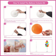Balloon Column Stand Kit with Colorful Balloons Base and Pole