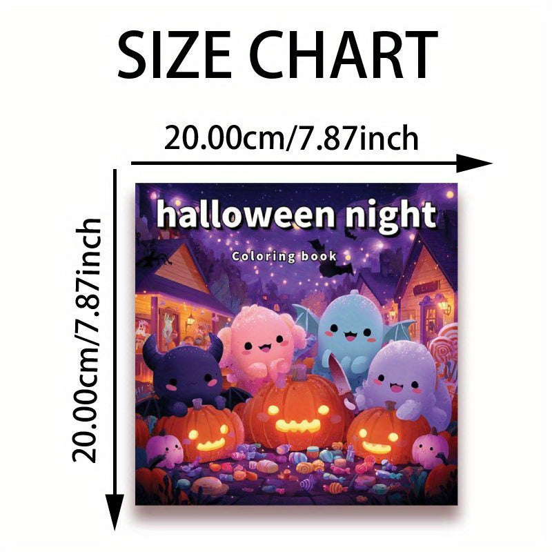 Halloween Night Coloring Book - Single Sided Printing - 22 Pages Thick Paper