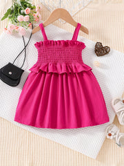 Baby Girl Ruffle Cami Dress Summer Dopamine Dress Up