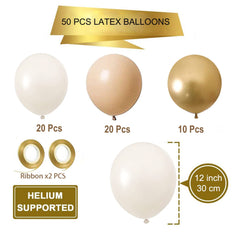 50pcs Neutral Latex Balloons for Birthday Wedding Baby Showers