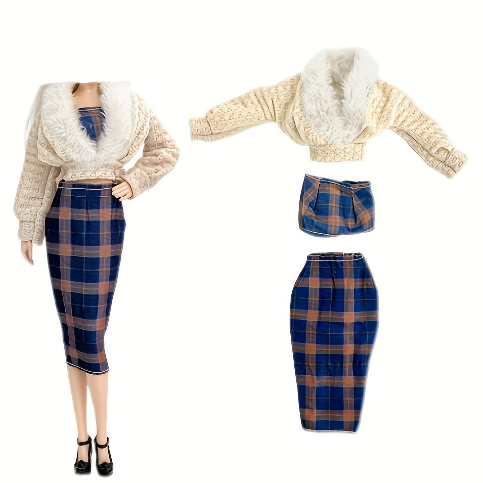 Winter Doll Clothing Set with Coat and Hat - Fits 29-97 cm Dolls