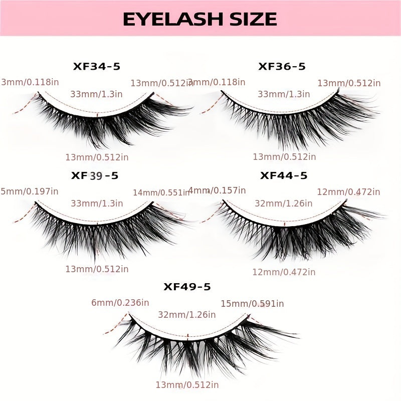 5 Pairs Fox Eye False Eyelashes Curling Thick Natural Charming Eye Makeup