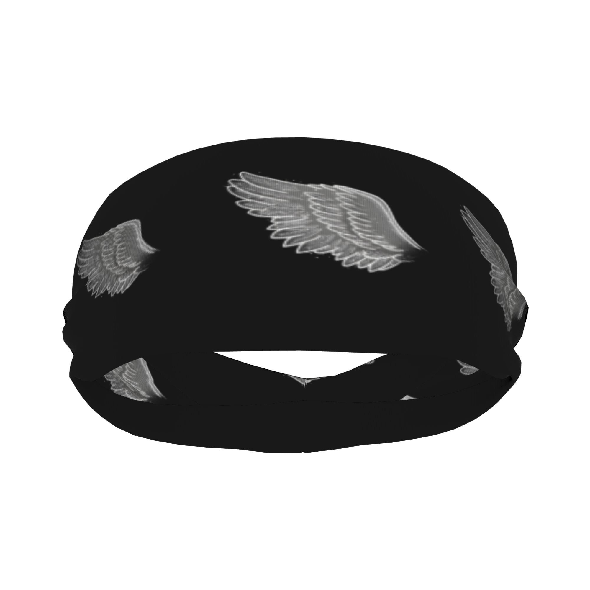 Unisex Sports Headband with Wing Sweat Wicking Polyester
