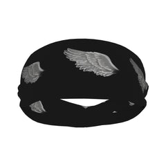 Unisex Sports Headband with Wing Sweat Wicking Polyester
